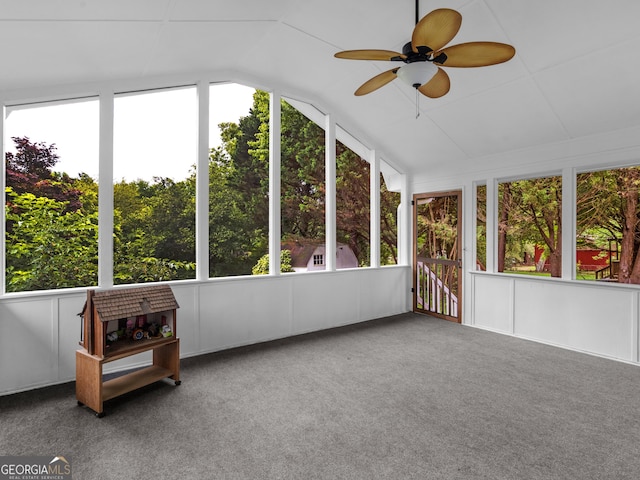 117 Thomas St, Griffin, GA 30224 - unfurnished sunroom with lofted ceiling and a ceiling fan