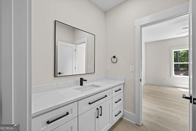 1131 Glen Eagle Dr, Greensboro, GA 30642 - bathroom featuring vanity and wood finished floors