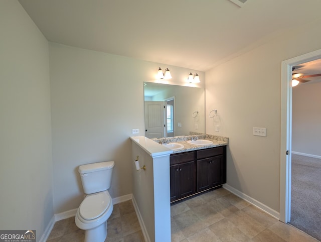 120 Magnaview Dr, Mcdonough, GA 30253 - full bathroom featuring double vanity and a ceiling fan