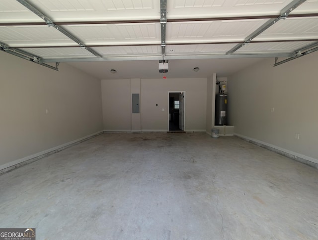 120 Magnaview Dr, Mcdonough, GA 30253 - garage with electric panel, a garage door opener, and electric water heater