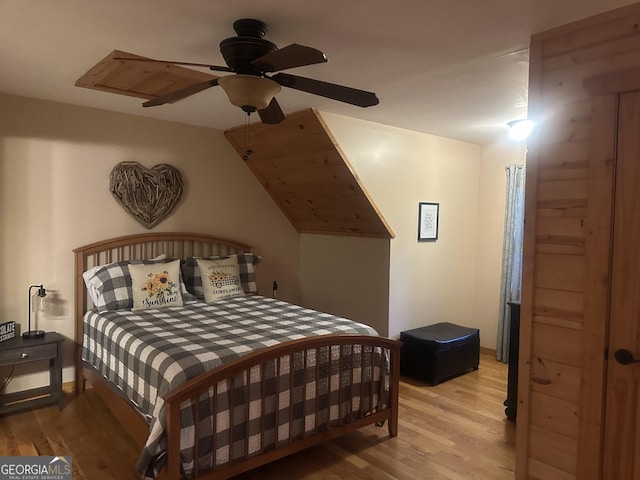 105 Ranch Mountain Ct, Dahlonega, GA 30533 - bedroom featuring light wood finished floors and a ceiling fan