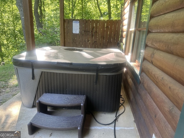 105 Ranch Mountain Ct, Dahlonega, GA 30533 - view of patio with a hot tub