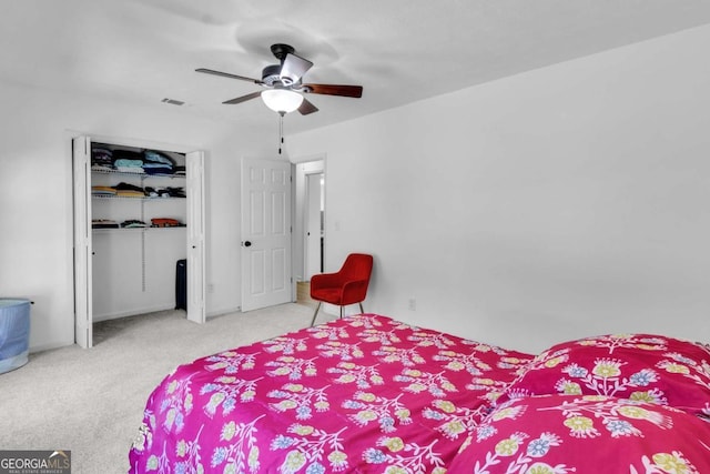 1481 Howard Way, Lawrenceville, GA 30043 - carpeted bedroom with ceiling fan and a closet
