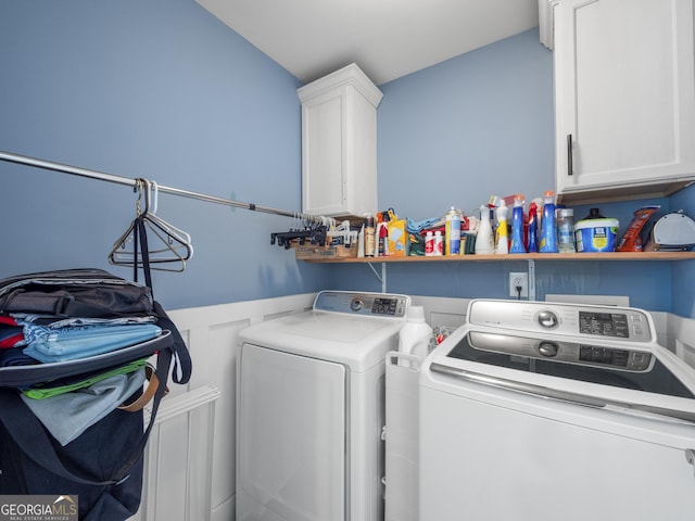 1804 Maxey Ln, Winder, GA 30680 - washroom featuring washing machine and clothes dryer and cabinet space