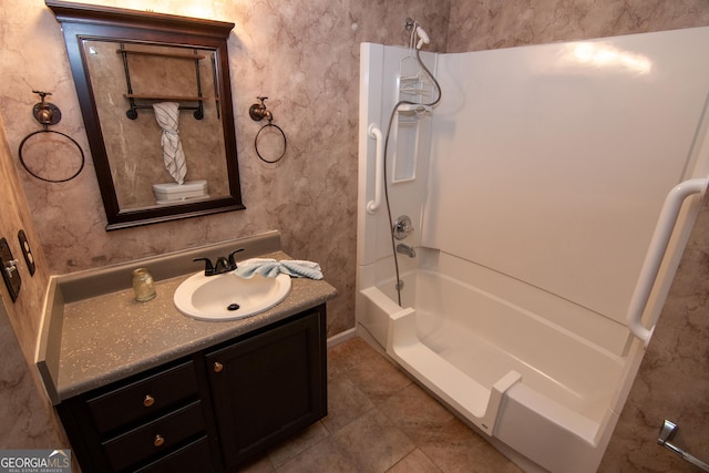 214 Hunters Chase, Byron, GA 31008 - bathroom with vanity and washtub / shower combination