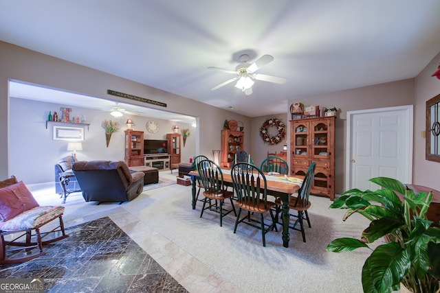 219 John Garner Rd, Dahlonega, GA 30533 - dining area with ceiling fan