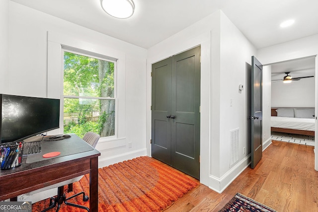 216 Leyden St, Decatur, GA 30030 - office space featuring light wood-type flooring and a ceiling fan