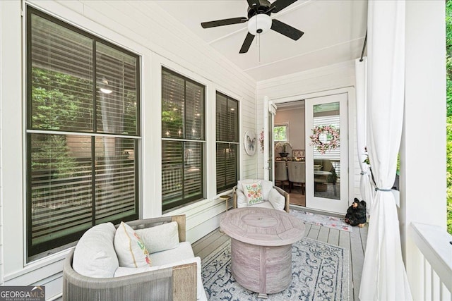 410 Anglin Walk, Alpharetta, GA 30009 - sunroom with a ceiling fan