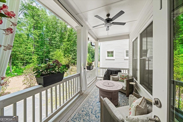 410 Anglin Walk, Alpharetta, GA 30009 - porch featuring ceiling fan