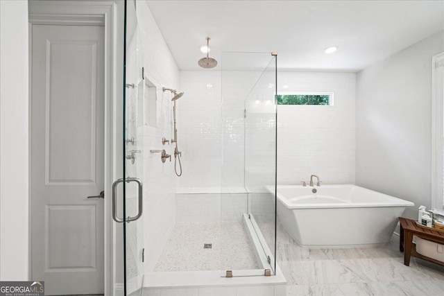 410 Anglin Walk, Alpharetta, GA 30009 - full bath with a stall shower and a freestanding tub