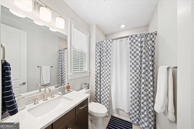 410 Anglin Walk, Alpharetta, GA 30009 - bathroom with vanity, healthy amount of natural light, and curtained shower