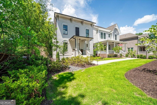 410 Anglin Walk, Alpharetta, GA 30009 - italianate home with a porch and a front lawn