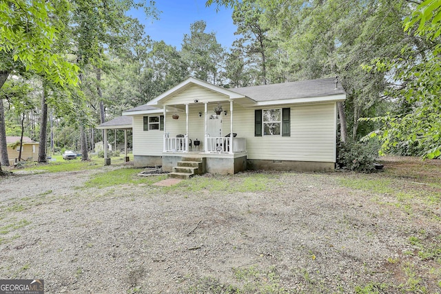 3453 Hogansville Rd, Lagrange, GA 30241 - view of front of house featuring a porch and crawl space