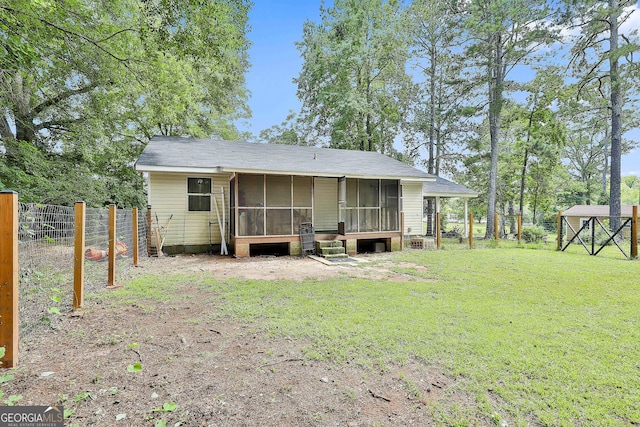 3453 Hogansville Rd, Lagrange, GA 30241 - rear view of house featuring a sunroom