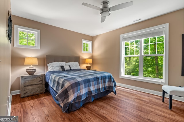 112 Springhill Ln, Clarkesville, GA 30523 - bedroom with wood finished floors and ceiling fan