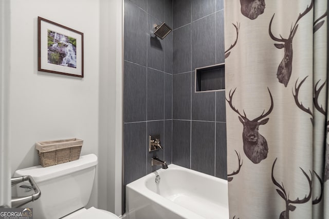 112 Springhill Ln, Clarkesville, GA 30523 - full bathroom with shower / tub combo with curtain and toilet