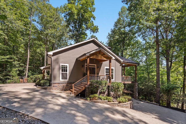 112 Springhill Ln, Clarkesville, GA 30523 - view of front of property featuring concrete driveway and stone siding