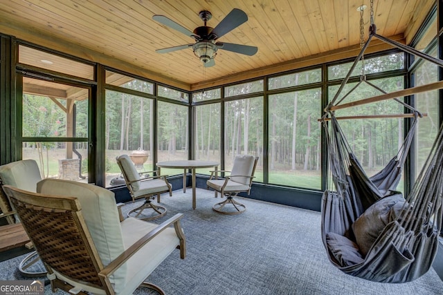 2591 Reids Ferry Rd, Buckhead, GA 30625 - sunroom with a ceiling fan, plenty of natural light, and outdoor dining area