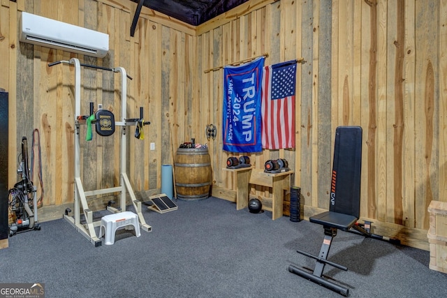 2591 Reids Ferry Rd, Buckhead, GA 30625 - exercise area featuring a wall unit AC and carpet floors