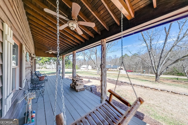 335 Jones Rd, Jefferson, GA 30549 - wooden porch featuring ceiling fan