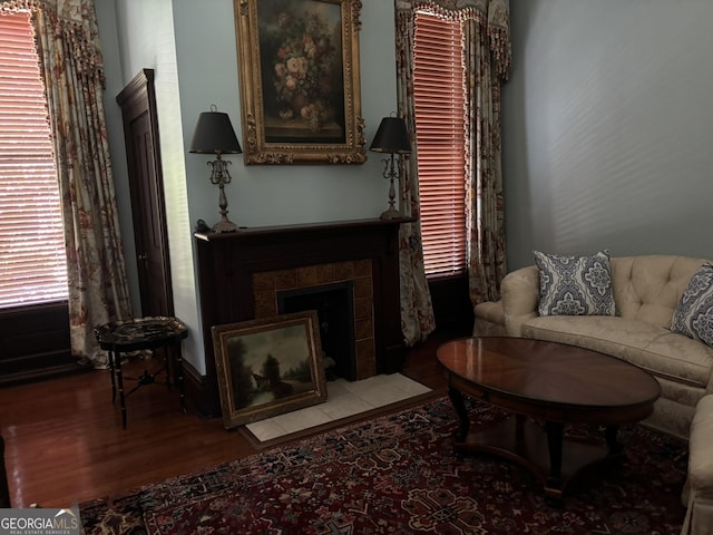 320 E 3rd Ave, Rome, GA 30161 - sitting room featuring wood finished floors and a fireplace