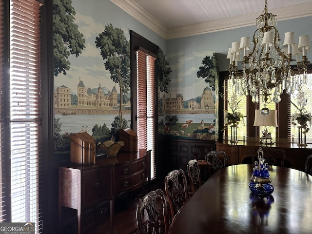 320 E 3rd Ave, Rome, GA 30161 - dining space with a chandelier, plenty of natural light, and crown molding