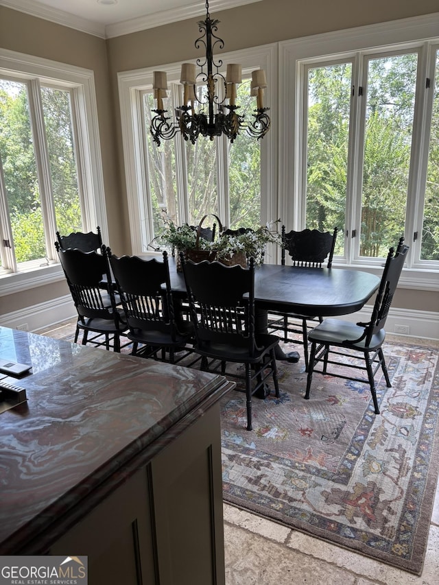 320 E 3rd Ave, Rome, GA 30161 - dining area with a chandelier and crown molding