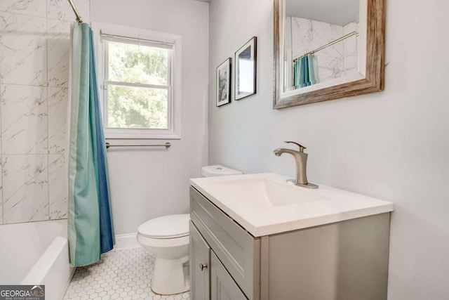 2200 Glendale Dr, Atlanta, GA 30032 - bathroom with vanity and shower / bathtub combination with curtain