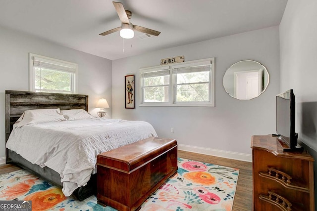 2200 Glendale Dr, Atlanta, GA 30032 - bedroom featuring wood finished floors and a ceiling fan