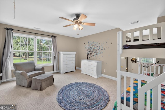 103 W Second St, Greensboro, GA 30642 - bedroom with carpet and ceiling fan