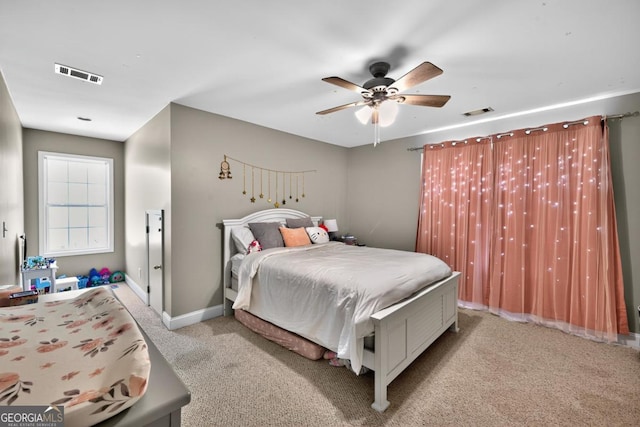 103 W Second St, Greensboro, GA 30642 - bedroom with light carpet and a ceiling fan