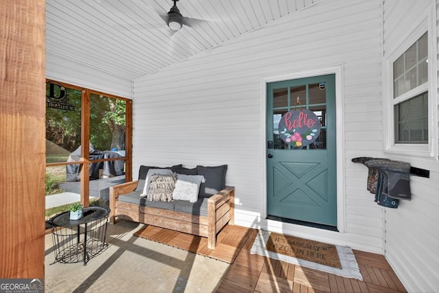 1724 Cedar Grove Church Rd, Winder, GA 30680 - view of exterior entry with ceiling fan