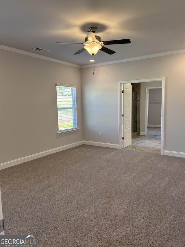 1179 Barrington Place Way, Macon, GA 31220 - unfurnished room featuring crown molding, light colored carpet, and a ceiling fan