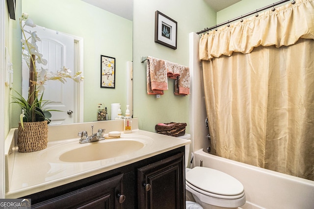 94 Torero Trl, Newnan, GA 30263 - bathroom with vanity and shower / bathtub combination with curtain