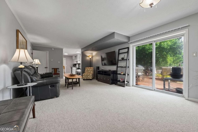 1809 Claron Ave, Conley, GA 30288 - carpeted living area featuring crown molding