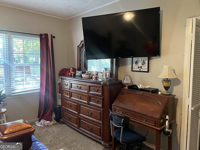 2203 Honeybee Creek Dr, Griffin, GA 30224 - carpeted bedroom featuring crown molding