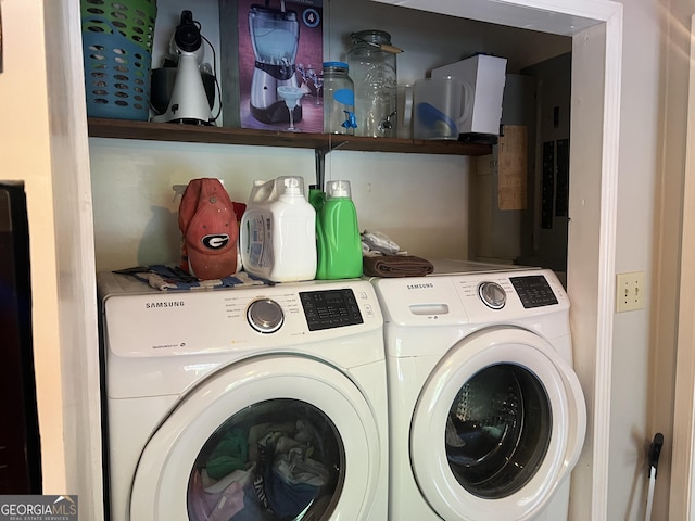 2203 Honeybee Creek Dr, Griffin, GA 30224 - laundry room with separate washer and dryer and electric panel