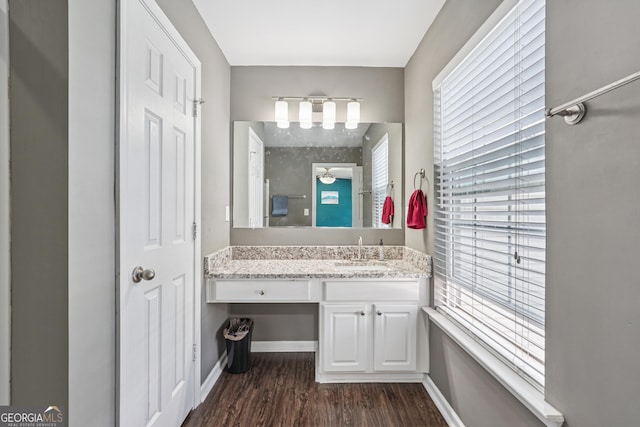 545 Windstone Trl, Alpharetta, GA 30004 - bathroom featuring wood finished floors and vanity