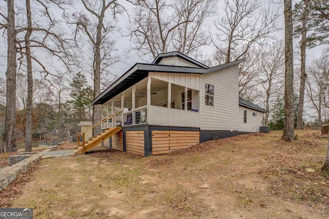480 Mitchell Rd, Covington, GA 30014 - view of front of house with stairway and a ceiling fan