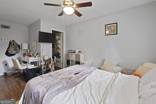631 Valleybrook Rd, Savannah, GA 31419 - bedroom with dark wood-style flooring and a ceiling fan