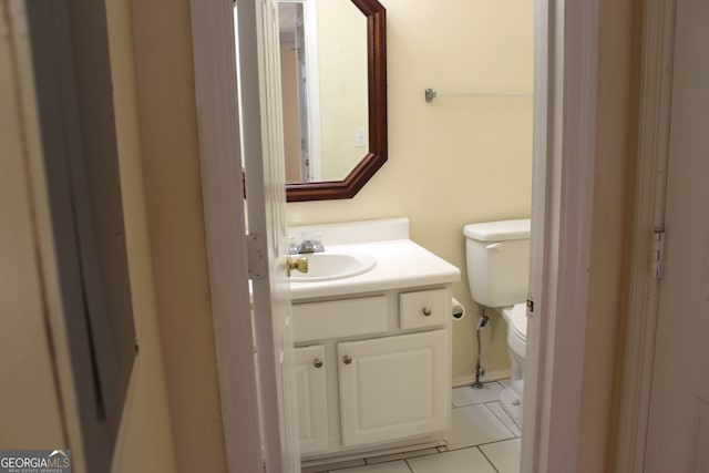 2116 Charter Ln, Lithonia, GA 30058 - half bath with tile patterned floors and vanity