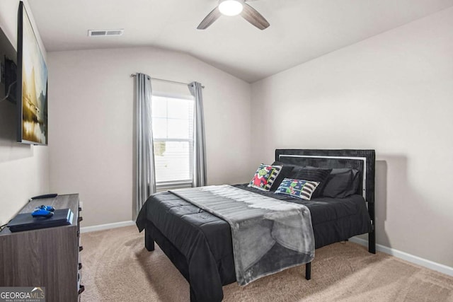 1049 Bodega Loop, Locust Grove, GA 30248 - carpeted bedroom with vaulted ceiling and a ceiling fan