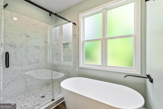 148 David Elder Rd, Griffin, GA 30223 - full bath featuring a soaking tub and a shower stall