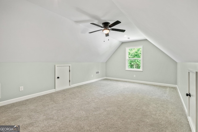 148 David Elder Rd, Griffin, GA 30223 - additional living space featuring carpet floors, lofted ceiling, and ceiling fan