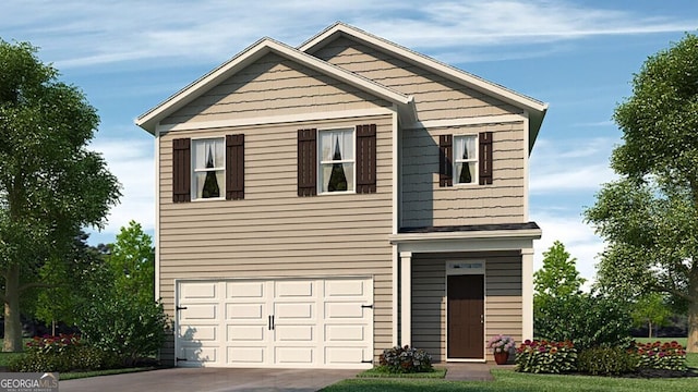 410 Oak View Ln, Dallas, GA 30157 - view of front of property with an attached garage and driveway