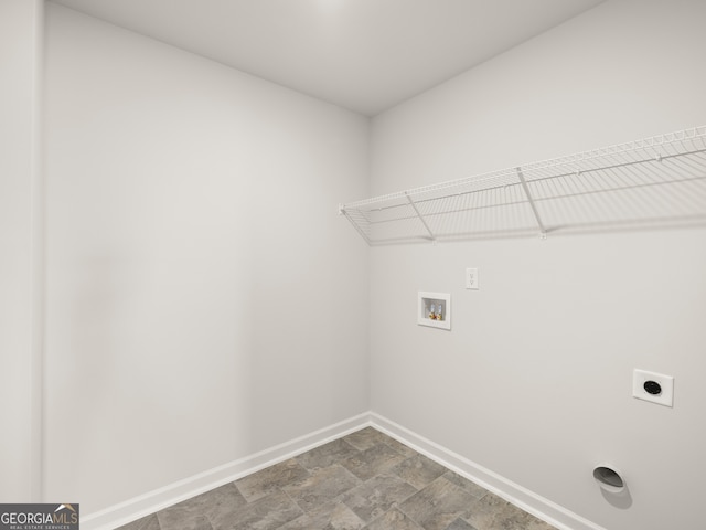 410 Oak View Ln, Dallas, GA 30157 - washroom with washer hookup, electric dryer hookup, and stone finish floors