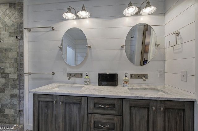 198 Hillcrest Dr, Calhoun, GA 30701 - full bath with double vanity and a shower stall