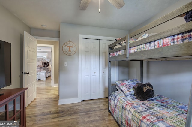 198 Hillcrest Dr, Calhoun, GA 30701 - bedroom featuring wood finished floors and ceiling fan