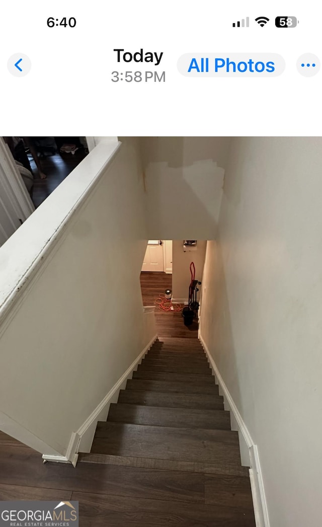 3332 Waldrop Trl, Decatur, GA 30034 - staircase with wood finished floors and baseboards
