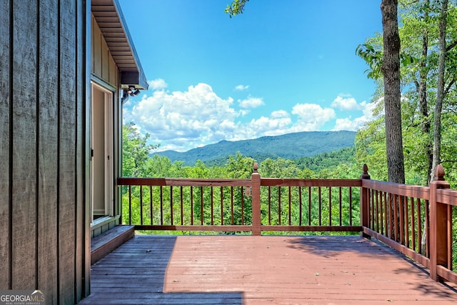 967 Saddle Gap Dr, Clayton, GA 30525 - deck featuring a mountain view